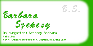 barbara szepesy business card